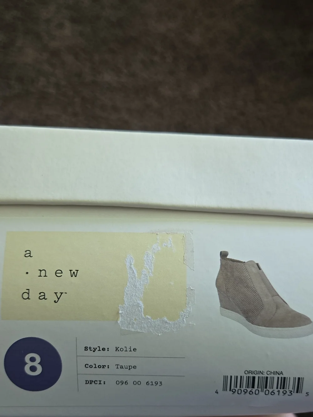 NEW a new day Taupe Suede Wedge Sneakers 8